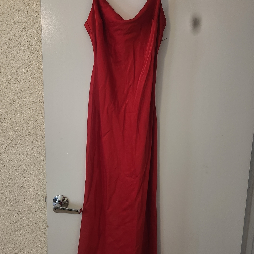 Express Red Cowl Neck Slip Maxi Dress
